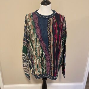 Vintage Coogi 3D knit multicolor crewneck sweater men’s XL